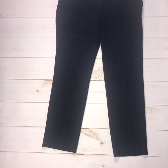 Ann Taylor 8P navy with black piping crop straight‎ leg classic career pants - Picture 7 of 9